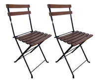 Furniture Designhouse Dijon Folding  Chair - Stackable -European Chestnut Wood Clear Coated Slats - Set of Two