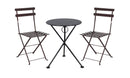 Furniture Designhouse Three Piece Bistro Dining Set with 24" Round Powder Coated Steel Top and Two Paris Side Chairs