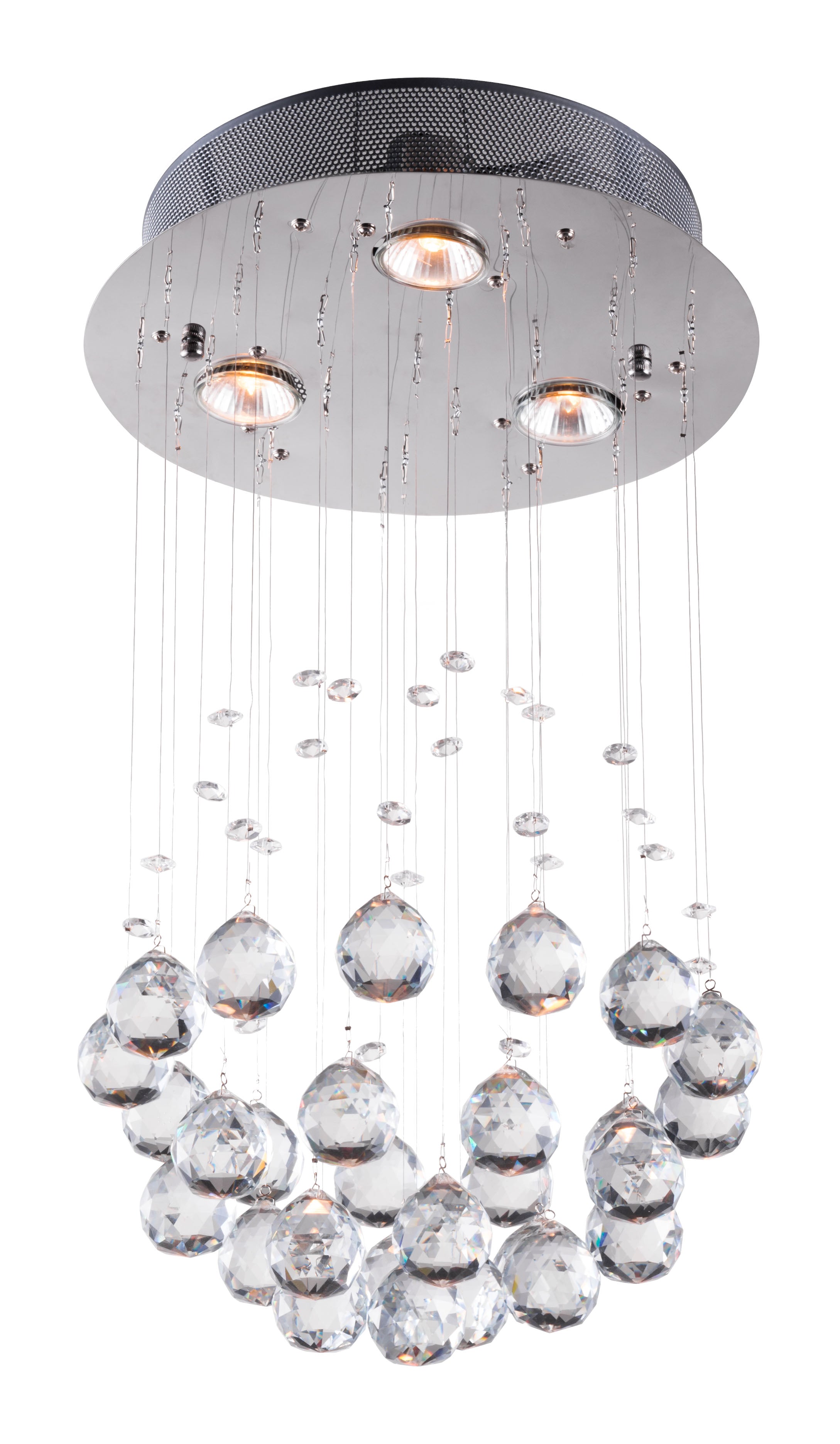 Zuo Modern Pollow Ceiling Lamp Chrome