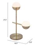 Zuo Modern Waterloo Table Lamp White And Bronze