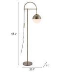 Zuo Modern Waterloo Floor Lamp White And Bronze