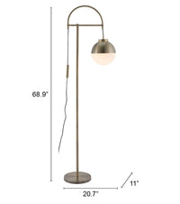 Zuo Modern Waterloo Floor Lamp White And Bronze