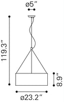 Zuo Modern Jena Ceiling Lamp Chrome
