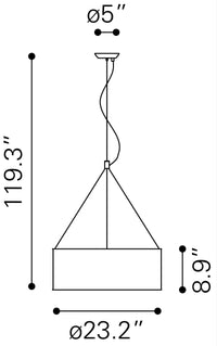 Zuo Modern Jena Ceiling Lamp Chrome