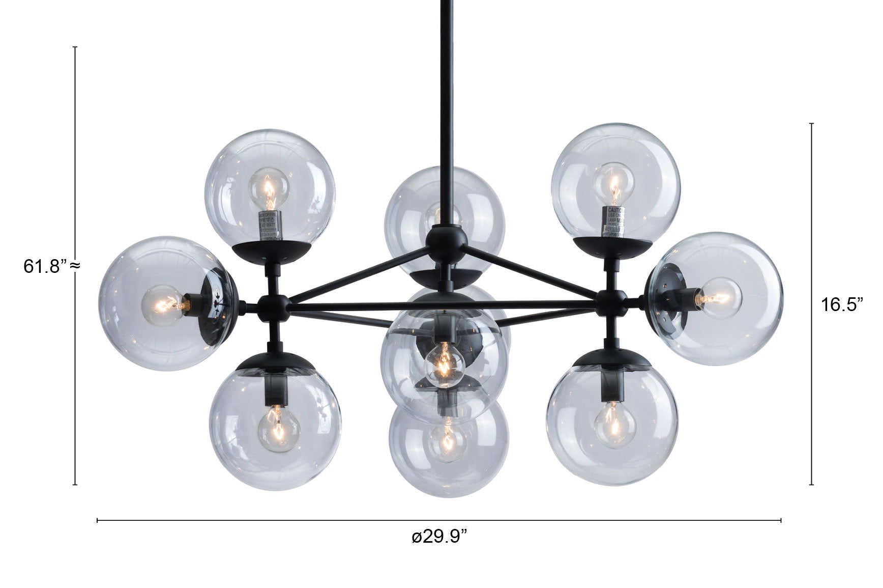 Zuo Modern Belfast Ceiling Lamp Black