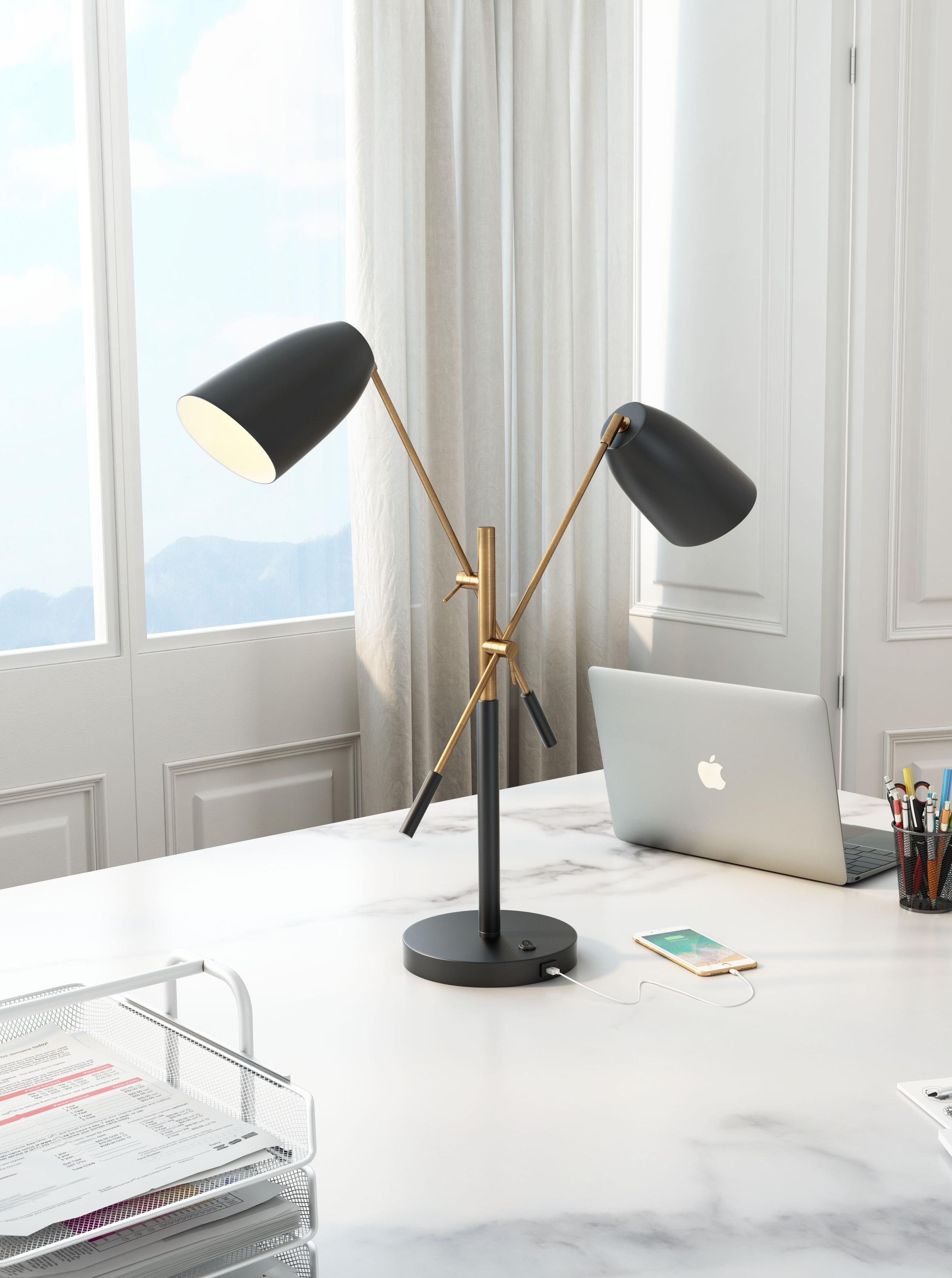 Zuo Modern Tanner Table Lamp Black And Brass