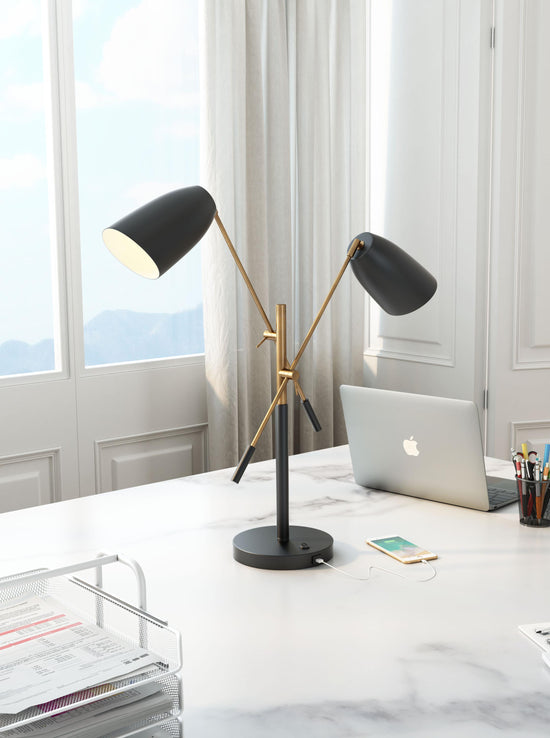 Zuo Modern Tanner Table Lamp Black And Brass