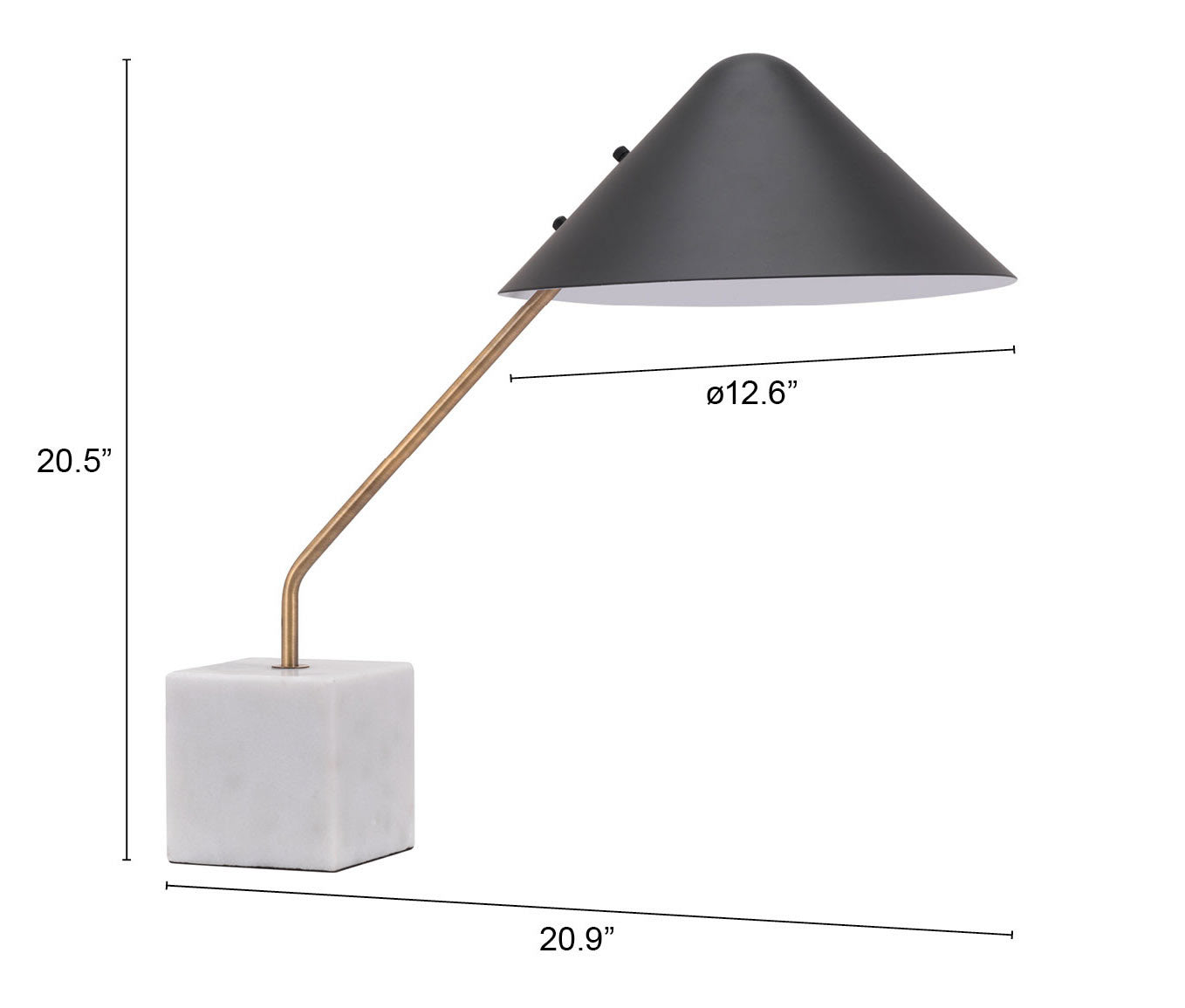 Zuo Modern Pike Table Lamp Black And White