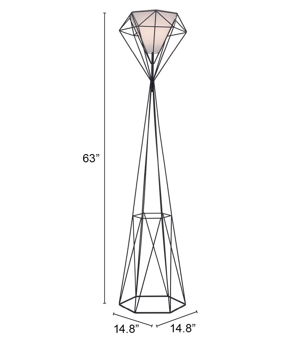 Zuo Modern Delancey Floor Lamp Black
