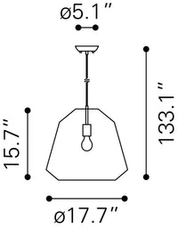 Zuo Modern Impala Ceiling Lamp Brown