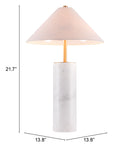 Zuo Modern Ciara Table Lamp Beige And White