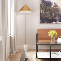 Zuo Modern Bianca Floor Lamp Brass And White