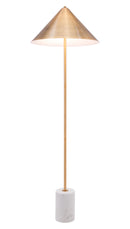 Zuo Modern Bianca Floor Lamp Brass And White