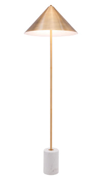 Zuo Modern Bianca Floor Lamp Brass And White