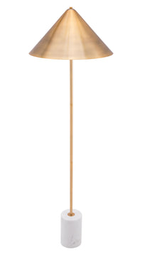 Zuo Modern Bianca Floor Lamp Brass And White