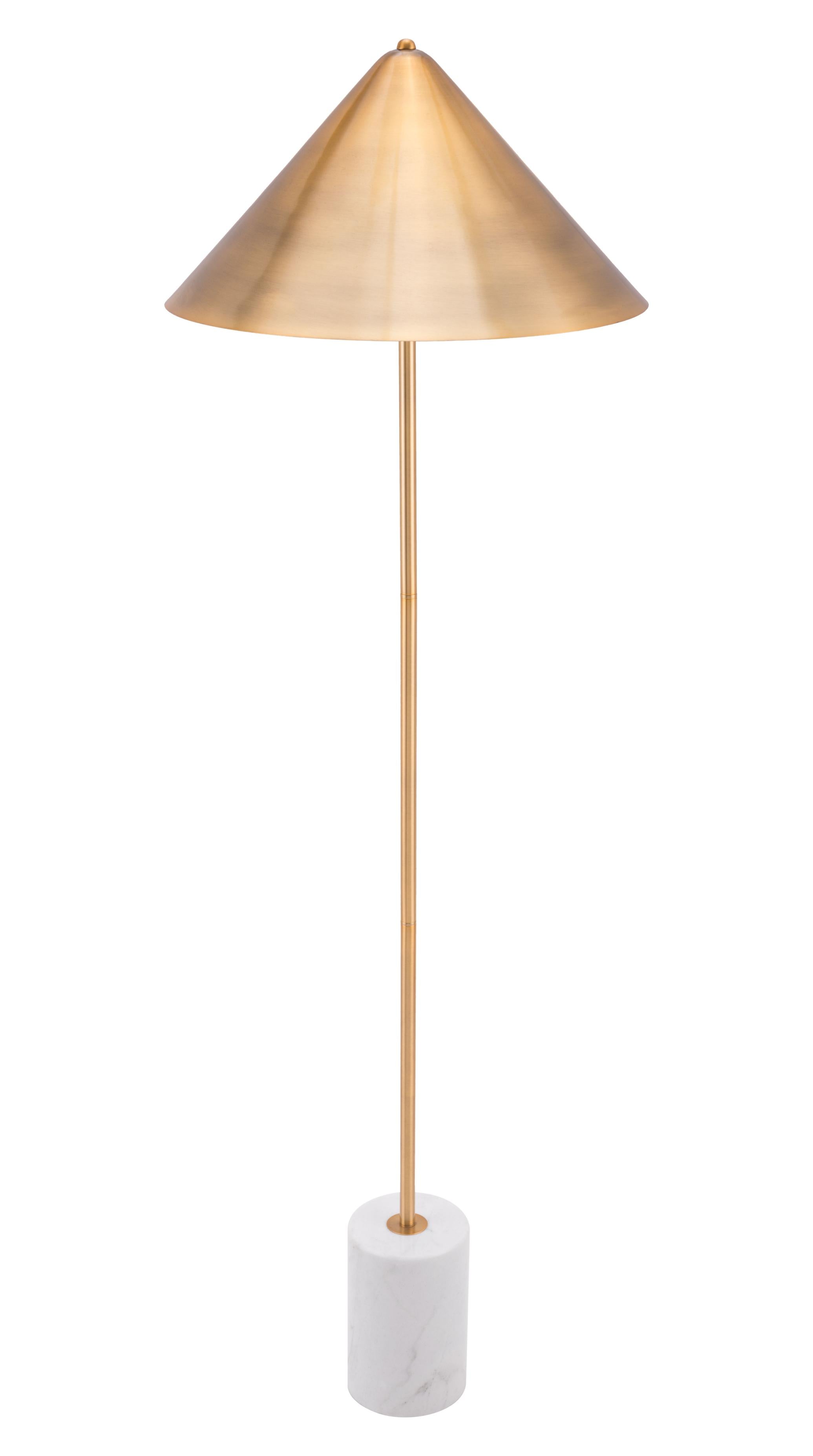 Zuo Modern Bianca Floor Lamp Brass And White