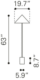 Zuo Modern Bianca Floor Lamp Brass And White