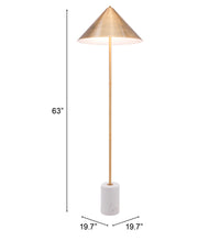 Zuo Modern Bianca Floor Lamp Brass And White