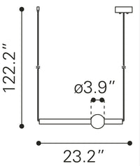 Zuo Modern Adeo Ceiling Lamp Brass