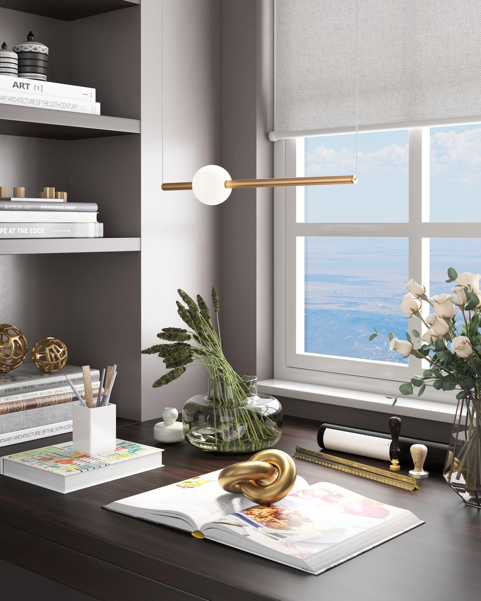 Zuo Modern Adeo Ceiling Lamp Brass