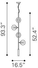 Zuo Modern Zatara Ceiling Lamp Brass
