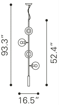 Zuo Modern Zatara Ceiling Lamp Brass