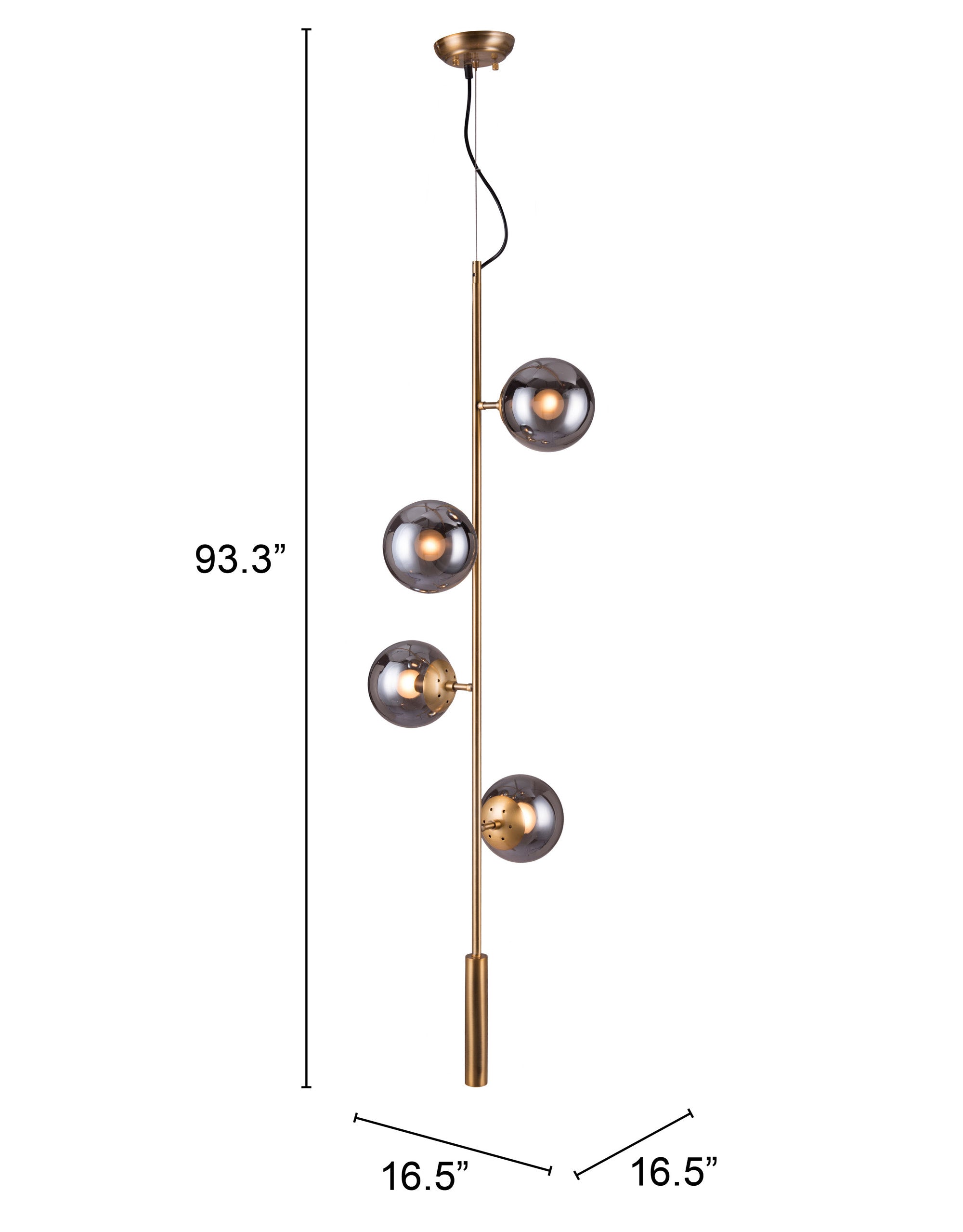 Zuo Modern Zatara Ceiling Lamp Brass