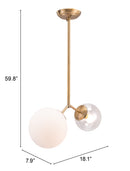 Zuo Modern Constance Ceiling Lamp Brass