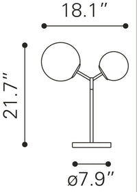 Zuo Modern Constance Table Lamp Brass