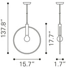 Zuo Modern Irenza Ceiling Lamp Brass