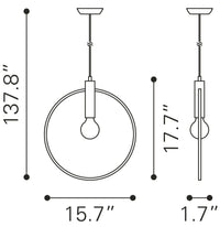 Zuo Modern Irenza Ceiling Lamp Brass