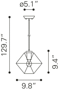 Zuo Modern Jenny Ceiling Lamp Brass