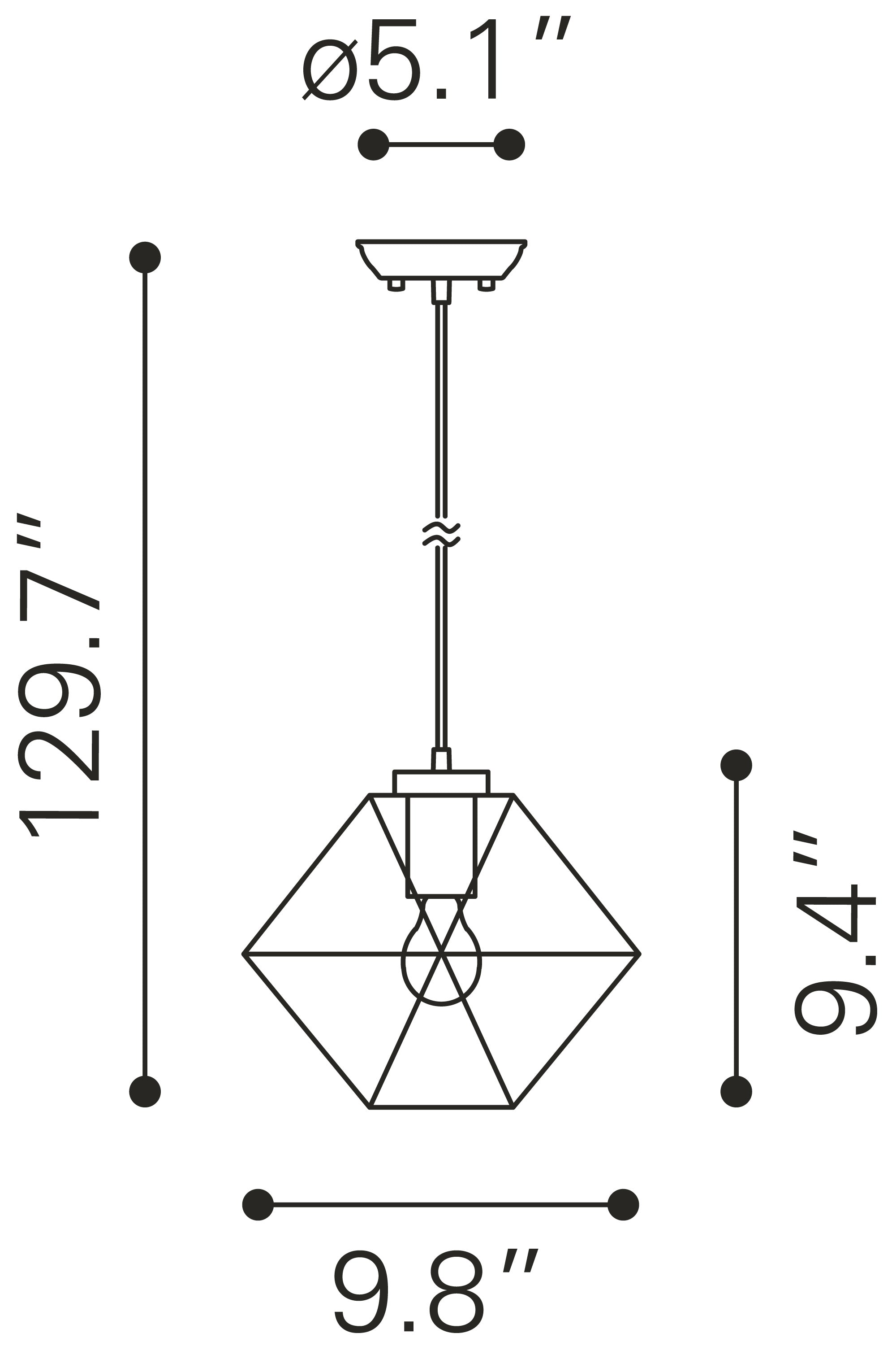 Zuo Modern Jenny Ceiling Lamp Brass