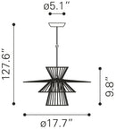 Zuo Modern Azzi Ceiling Lamp Gold