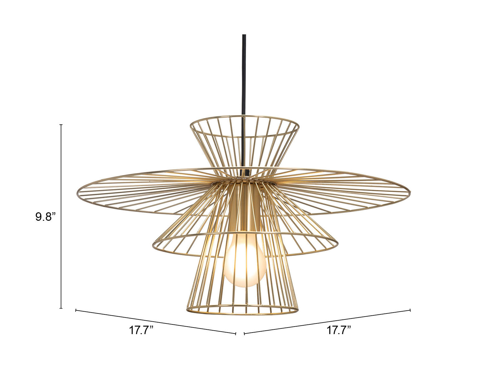 Zuo Modern Azzi Ceiling Lamp Gold