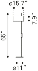 Zuo Modern Lonte Floor Lamp Black