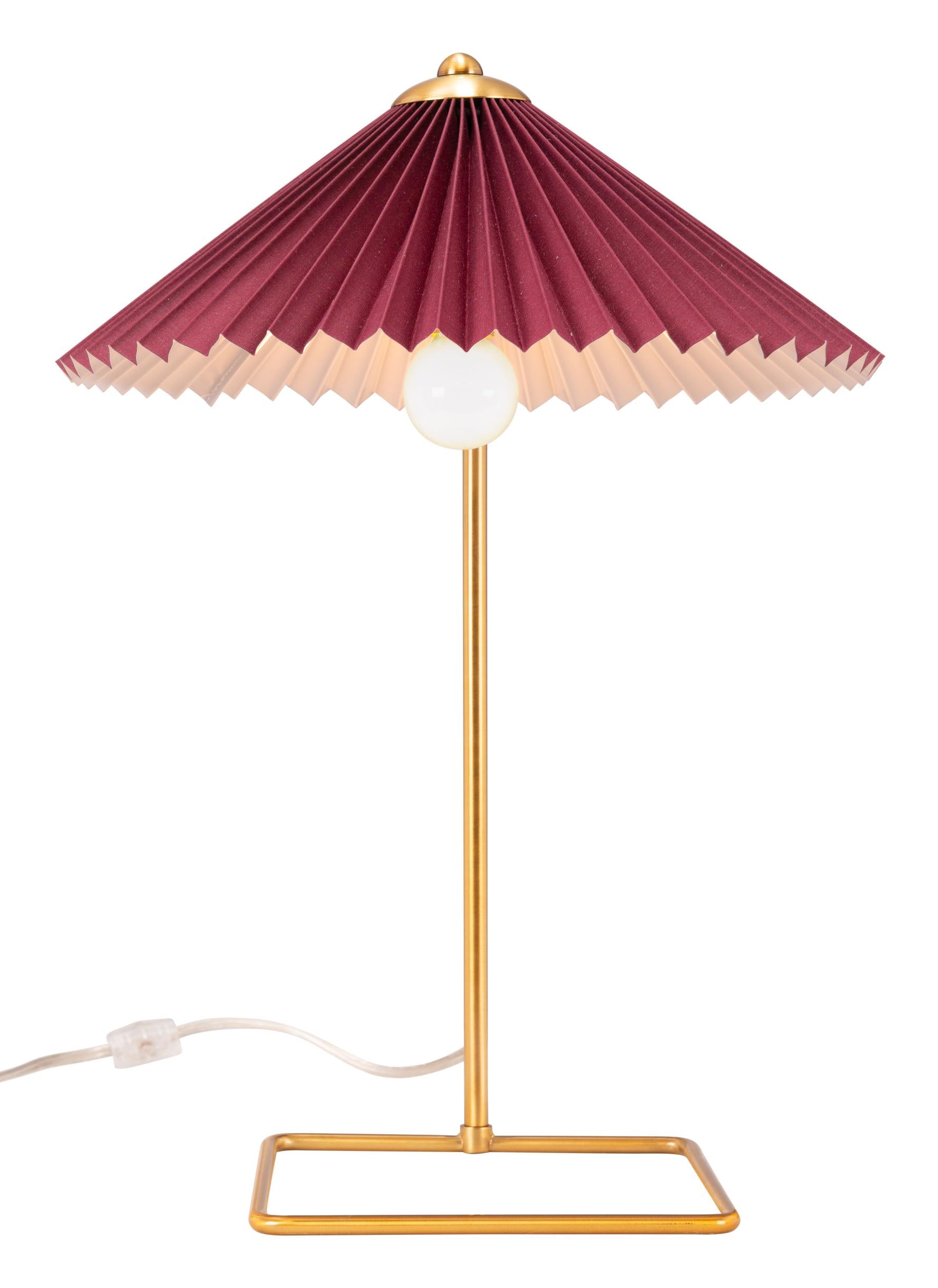Zuo Modern Charo Table Lamp Red And Gold