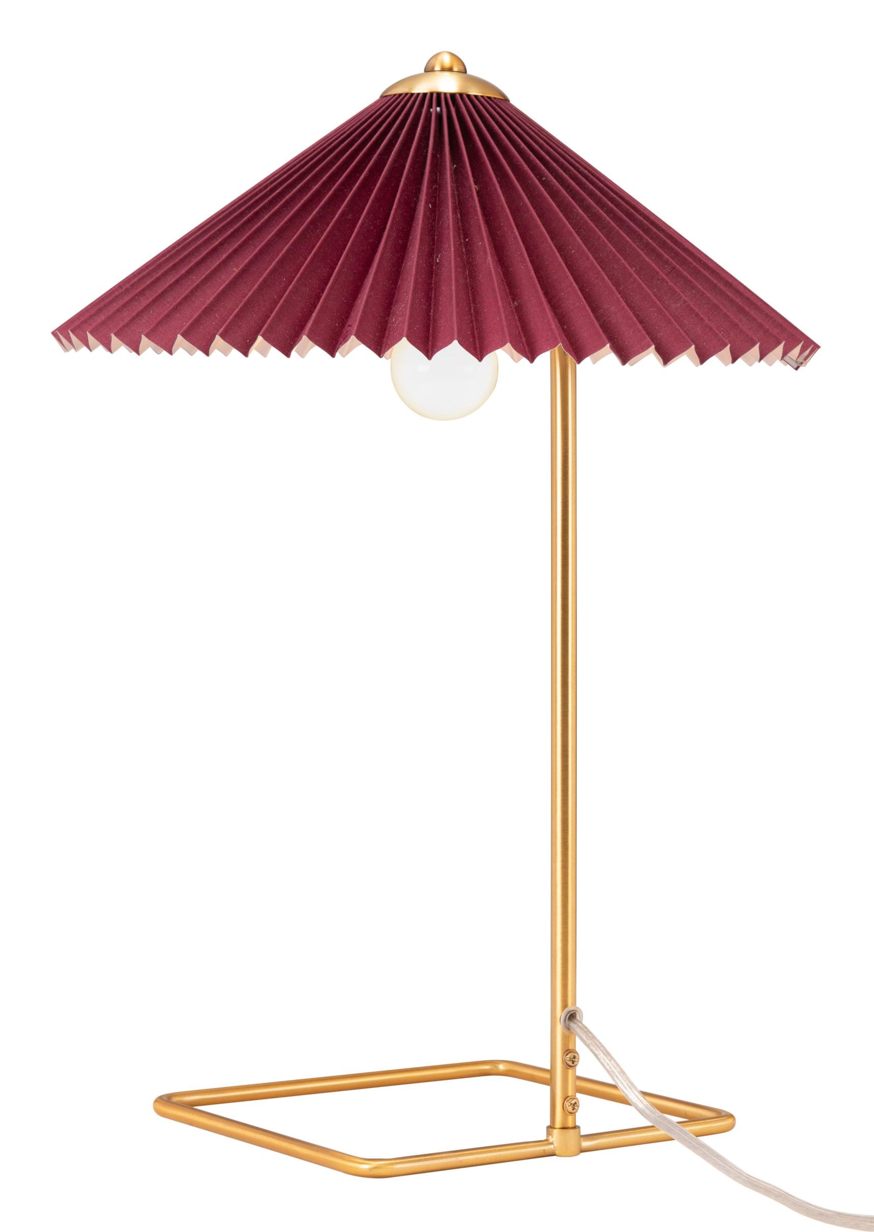 Zuo Modern Charo Table Lamp Red And Gold