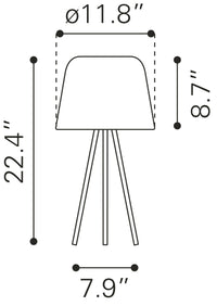 Zuo Modern Mozzi Table Lamp Gray And Black