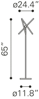 Zuo Modern Garza Floor Lamp Brass