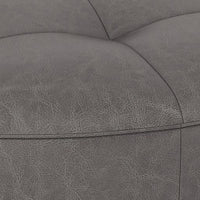 Sunpan Nilda Ottoman Camel / Vintage Charcoal Leather