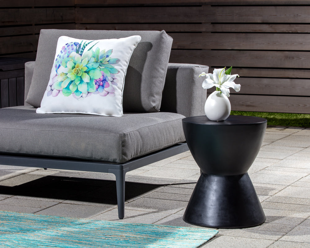 Sunpan Logan End Table - Anthracite Grey / Black / White
