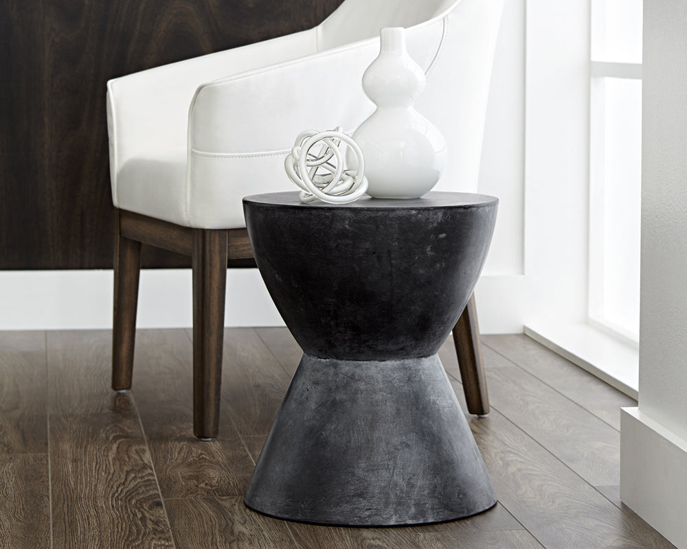 Sunpan Logan End Table - Anthracite Grey / Black / White