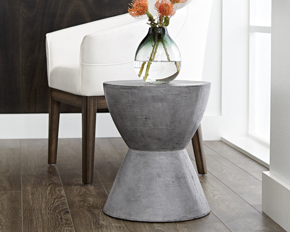 Sunpan Logan End Table - Anthracite Grey / Black / White