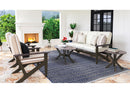 Telescope Casual Wexler Marine Grade Polymer 24" x 42" Oval Coffee Table with Rustic Top
