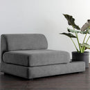 Sunpan Harmony Modular Armless Chair in Left-Shelf Danny Dark Grey / Right-Shelf Danny Dark Grey
