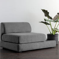 Sunpan Harmony Modular Armless Chair in Left-Shelf Danny Dark Grey / Right-Shelf Danny Dark Grey
