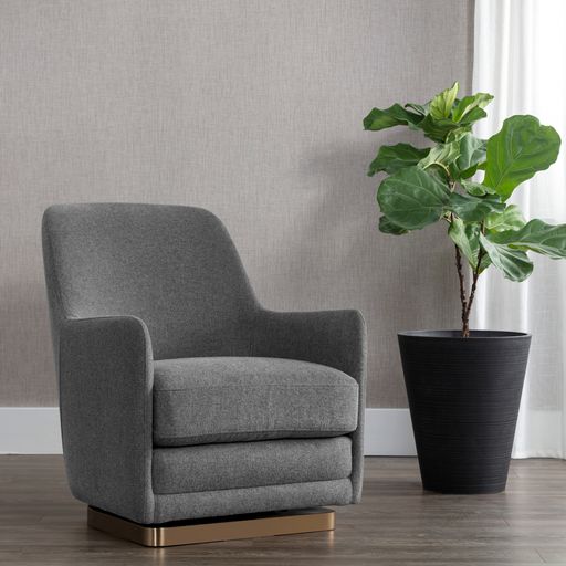 Sunpan Marcela Swivel Lounge Chair - Belfast Koala Grey