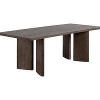 Sunpan Giulietta Dining Table Rectangular 90.5'' in Dark Brown / Weathered Oak