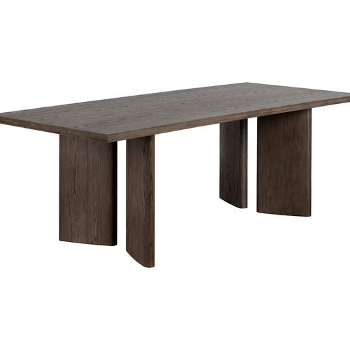 Sunpan Giulietta Dining Table Rectangular 90.5'' in Dark Brown / Weathered Oak